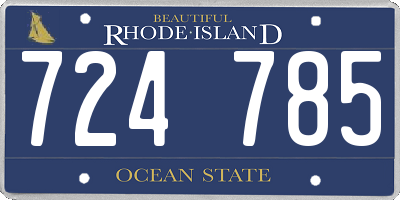 RI license plate 724785
