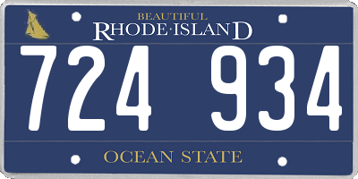 RI license plate 724934