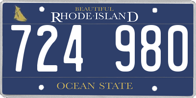 RI license plate 724980