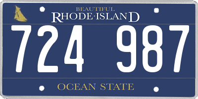 RI license plate 724987