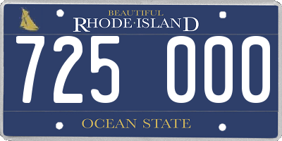 RI license plate 725000