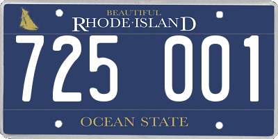 RI license plate 725001