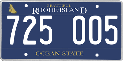 RI license plate 725005