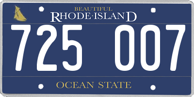 RI license plate 725007