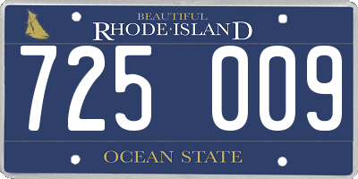 RI license plate 725009