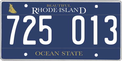 RI license plate 725013