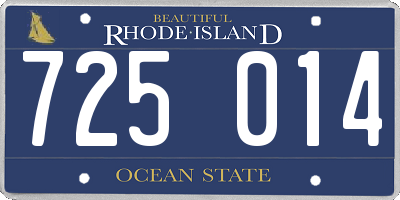 RI license plate 725014