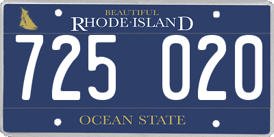 RI license plate 725020
