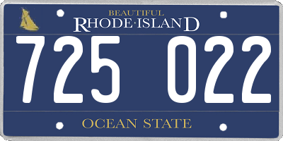 RI license plate 725022