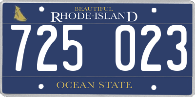 RI license plate 725023