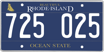 RI license plate 725025