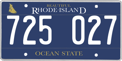 RI license plate 725027