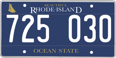 RI license plate 725030