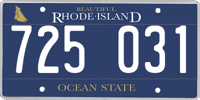 RI license plate 725031