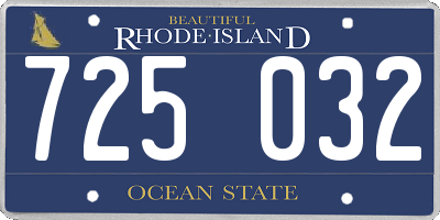 RI license plate 725032