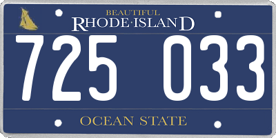 RI license plate 725033