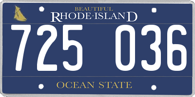 RI license plate 725036