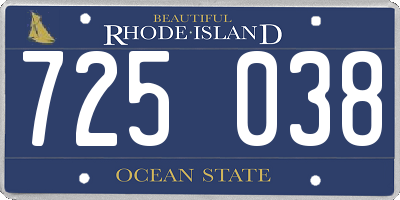 RI license plate 725038