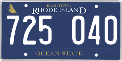 RI license plate 725040