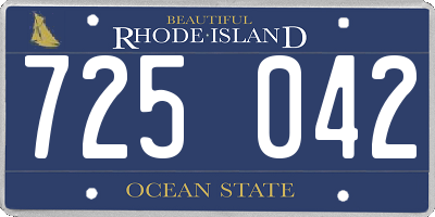 RI license plate 725042
