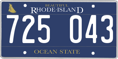 RI license plate 725043