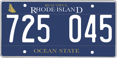 RI license plate 725045