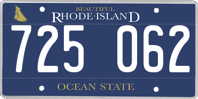 RI license plate 725062