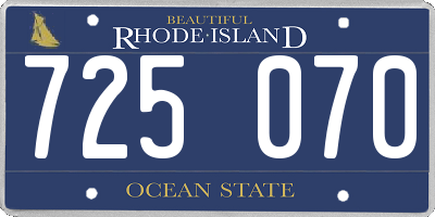 RI license plate 725070