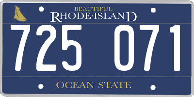 RI license plate 725071