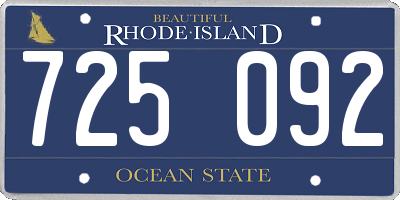 RI license plate 725092