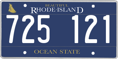 RI license plate 725121