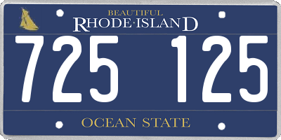 RI license plate 725125