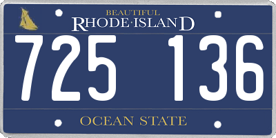 RI license plate 725136