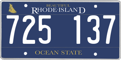 RI license plate 725137