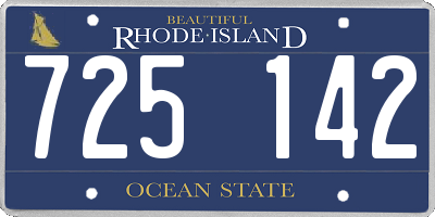 RI license plate 725142