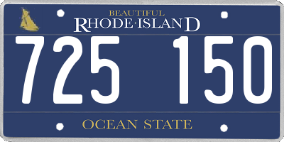 RI license plate 725150