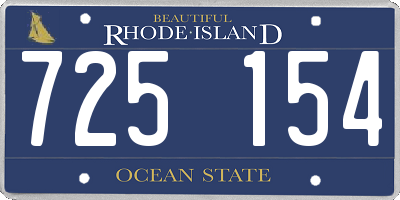 RI license plate 725154