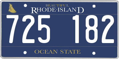 RI license plate 725182