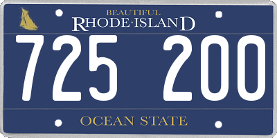 RI license plate 725200