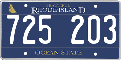 RI license plate 725203