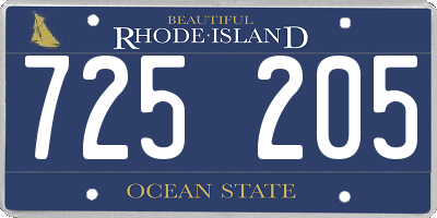 RI license plate 725205