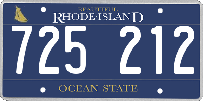 RI license plate 725212