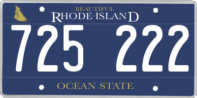 RI license plate 725222