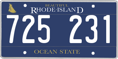 RI license plate 725231