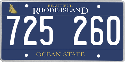 RI license plate 725260