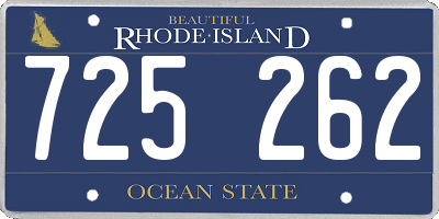 RI license plate 725262