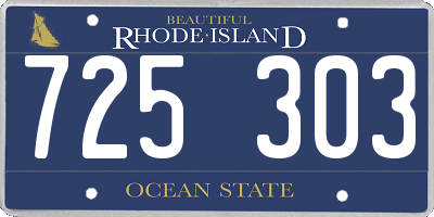 RI license plate 725303