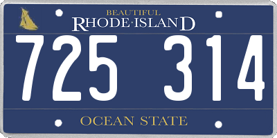 RI license plate 725314