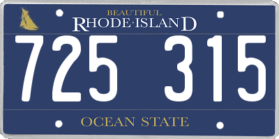RI license plate 725315