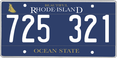 RI license plate 725321